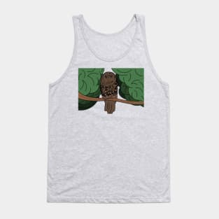 Owl on a tree branch Tank Top